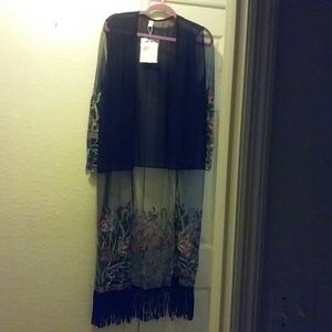 Ladies Long Embroidered Kimono